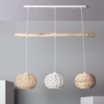 Suspension en Rotin à 3 Lampes