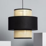 suspension rotin salon