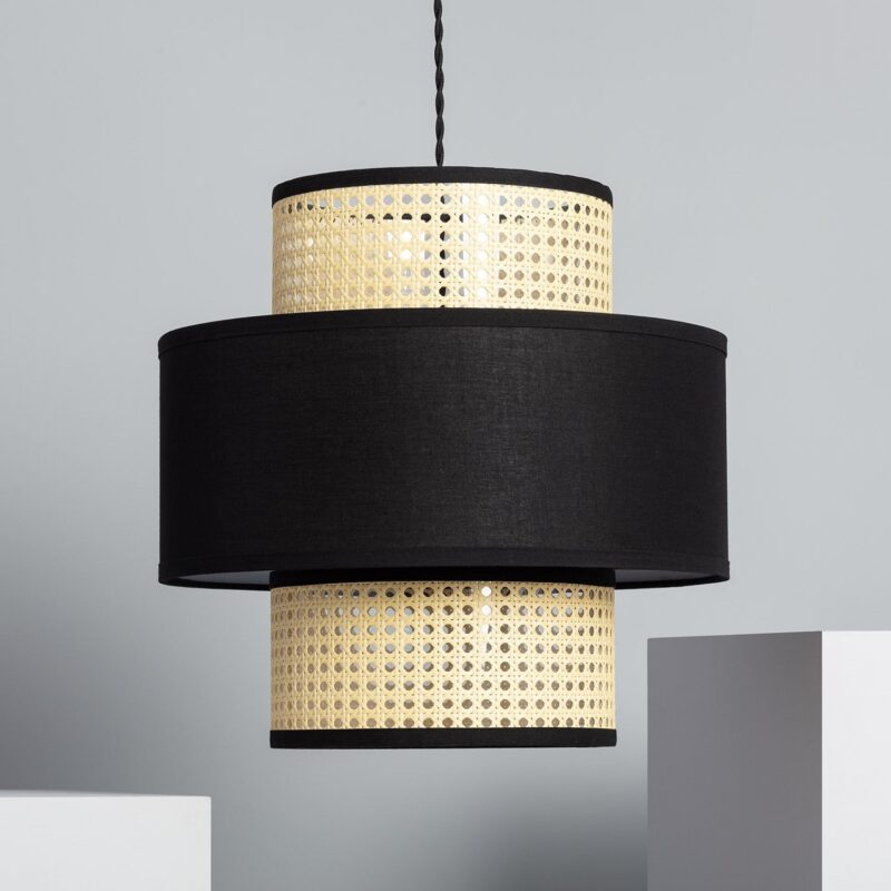 suspension rotin salon