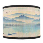 Abat-Jour Bambou Paysage Peint